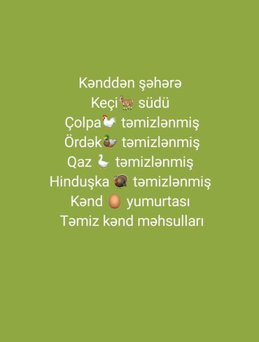 kənd colpalari: Sifarişlər 1 həftə öncədən qəbul olunur