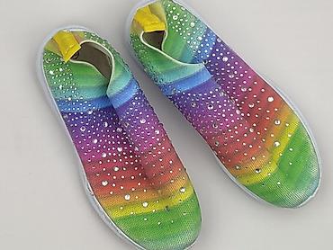 yupoo rainbow: Tęczowe slip‑ony damskie z kryształkami, rozmiar 38 - Model: lekkie — 1