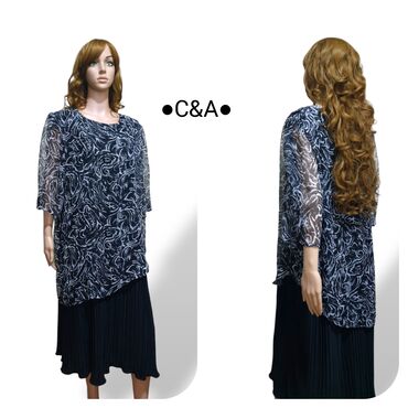 suknja i bluza za svadbu: C&A 6XL (EU 52), bоја - Crna, Drugi stil, Drugi tip rukava