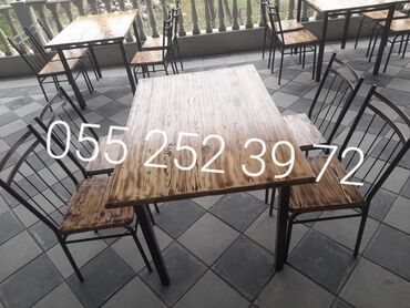 Masa və oturacaq dəstləri: Qonaq otağı üçün, Yeni, Açılmayan, Kvadrat masa, 4 stul — 26