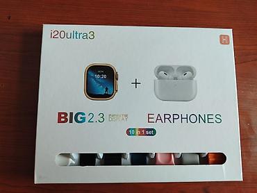 m10 earbuds: I20 Ultra 3 “10 in 1 set” – Ağıllı saat + simsiz qulaqlıq komplekti — 1