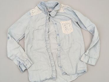 Shirts: Shirt 9 years, condition - Very good, pattern - Monochromatic, color - Light blue