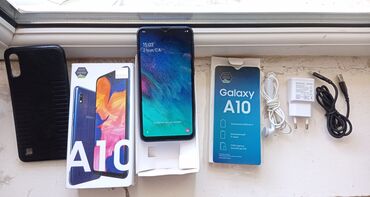 telfonlar samsunq: Samsung A10, 32 GB, rəng - Qara, Sensor, İki sim kartlı, Sənədlərlə