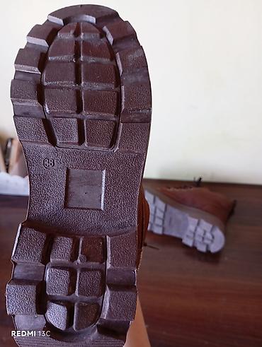 детские осенние туфли: Qəhvəyi rəngdə unisex payiz -qış botları - Material: yumşaq süet — 5