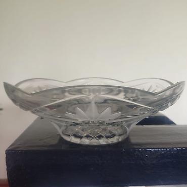 kasmetika qabi: Şüşə/kristal ayaqlı meyvə və şirniyyat qabı 1 eded - Material: şəffaf — 5