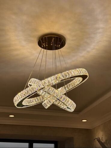 salon işığı: Çılçıraq, 10 və daha çox lampa, Xrustal