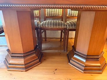 Mebel: Qonaq masası, İşlənmiş, Açılan, Oval masa — 3