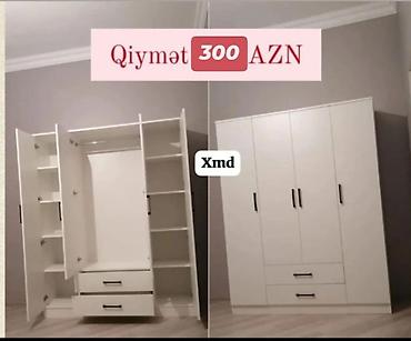 mdf panel: Məhsul: 4 qapılı ağ rəngdə paltar şkafı - Qiymət: 300 AZN - Rəng: Ağ — 1