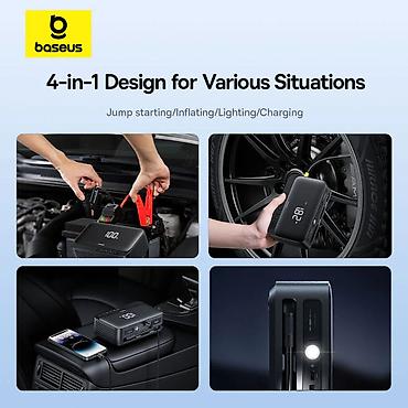 wii u: Baseus Super Energy Series 4‑in‑1 600A Avtomobil Jump Starter – Qara — 2