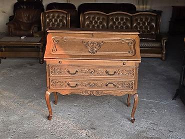 Stilski radni stolovi: Drveni pisaći biro/sekreter u klasičnom stilu - Masivno drvo u toploj — 7