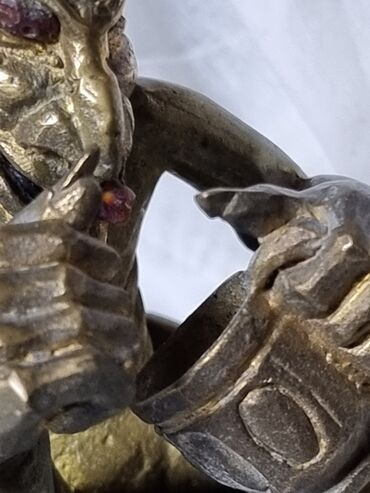 Антиквариат: Пепельница БРОНЗА . Антикварная. Раритет. Черт пьёт пиво. Привезли из — 10