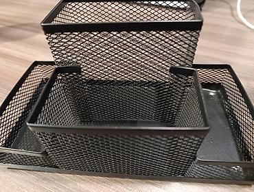 Ofis ləvazimatları: Metal tor şəbəkəli masaüstü organizer - Material: möhkəm metal, toz — 3