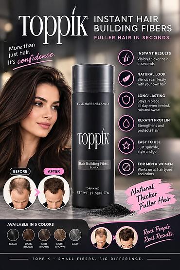 пудра для волос: Toppik Hair Building Fibers — кератиновые микроволокна для — 2