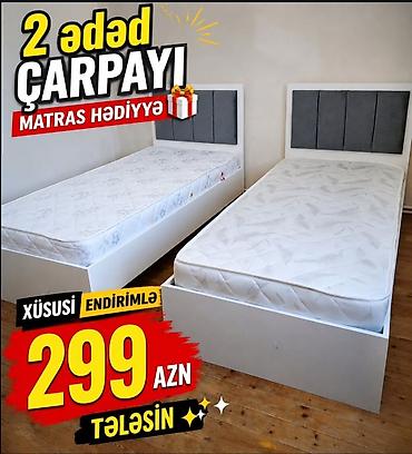 ipek parça: İki ədəd tək nəfərlik çarpayı dəsti. Xüsusiyyətlər: - Rəng: ağ gövdə — 1