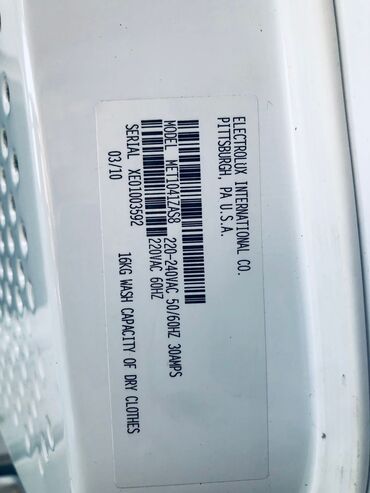 Paltaryuyan maşınlar: Paltaryuyan maşın Electrolux, 10 kq-dan çox, Yeni, Avtomat, Qurutma var, Kredit yoxdur, Pulsuz çatdırılma, Ödənişli çatdırılma, Rayonlara çatdırılma — 10