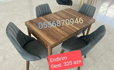Masa və oturacaq dəstləri: Qonaq otağı üçün, Yeni, Açılmayan, Dördbucaq masa, 6 stul -da lalafo.az — 22 Masa və oturacaq dəstləri: Qonaq otağı üçün, Yeni, Açılmayan, Dördbucaq masa, 6 stul — 22