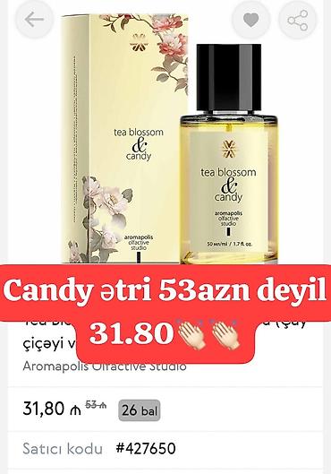 cantalar: Məhsul: Aromapolis Olfactive Studio – Tea Blossom & Candy ətir — 1