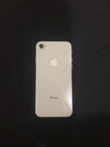 Apple iPhone: IPhone 8, Б/у, 64 ГБ, Белый, Защитное стекло, Чехол, 83 %