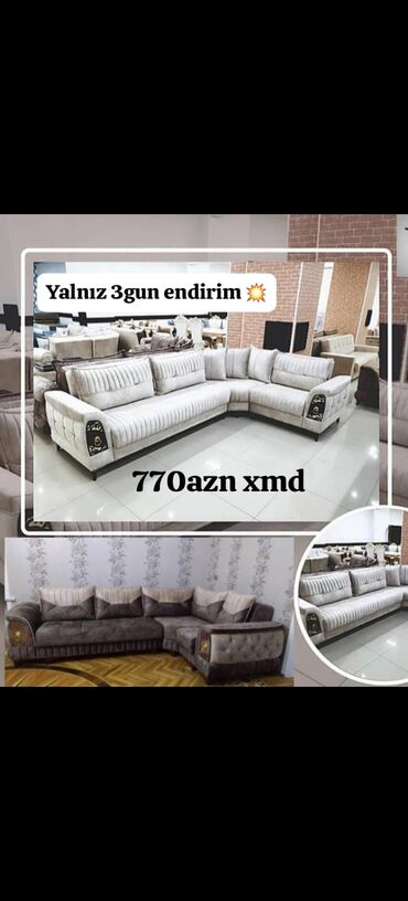Divanlar: Künc divan, Açılmayan, Bazasız, Vеlur parça — 22