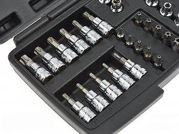 Setovi ručnog alata: Set nasadnih bitova i nastavaka u koferu – Torx, Ribe, imbus i — 7