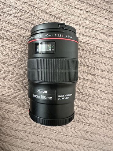 Obyektivlər və filtrləri: Canon Macro EF 100 mm 1/2.8 L series, ideal veziyyetde chox az