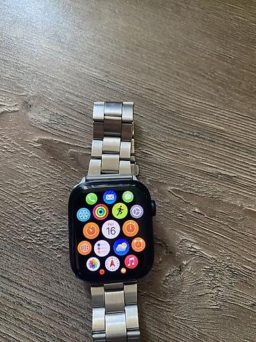 apple watch 1: Apple Watch Series 9 (45 mm), qara rəng korpus, paslanmayan polad — 4
