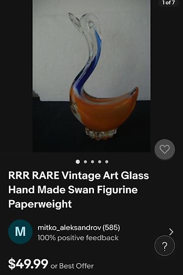 Ostali antikviteti: Murano figura rucni rad iz 70ih.god. Figura duvano staklo,bez — 14