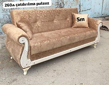 quxna divan: Velur üzlü qonaq otağı divanları - Rəng seçimləri: qızılı-bej, mavi — 1
