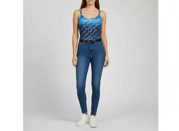złote sandały na obcasie deichmann: Women`s top, size M