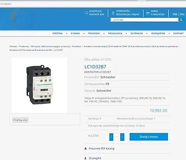 Ostali elektro materijali: Schneider Electric TeSys D kontaktor – model LC1D32B7 - Serija: TeSys — 3
