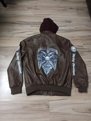 baka prase majice: Muška jakna sa kapuljačom – Harley-Davidson stil - Boja: braon — 7