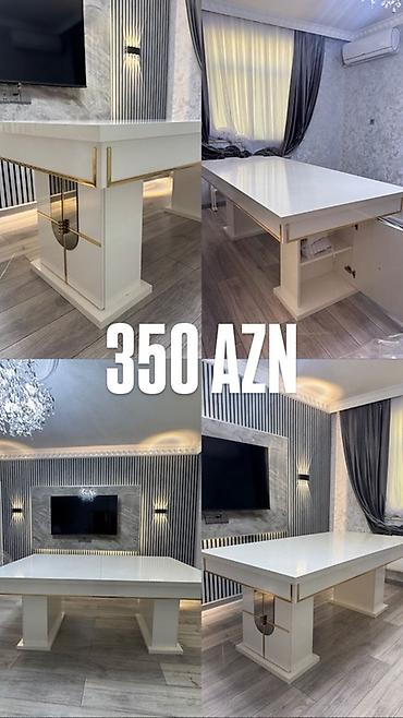 Masalar: Ağ rəngli, modern dizaynda böyük ölçülü masa. - Material: yüksək — 7