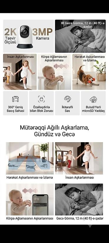 kamera ev ucun: Mercusys MC210 Pan/Tilt Home Security Wi‑Fi Kamera - 2K (QHD) görüntü — 5