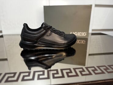 Кроссовки и спортивная обувь: ECCO — мужские кожаные кроссовки (Black/Black) 🔥 💪 Натуральная