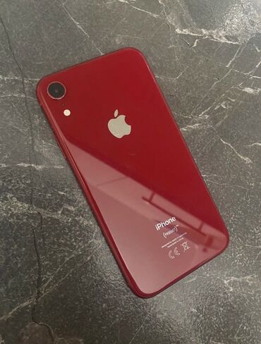 Apple iPhone: IPhone Xr, Б/у, 64 ГБ, Красный, Защитное стекло, Чехол, 79 %