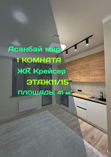 нижний аларча квартира берилет: 1 комната, 41 м², Элитка, 11 этаж, Евроремонт