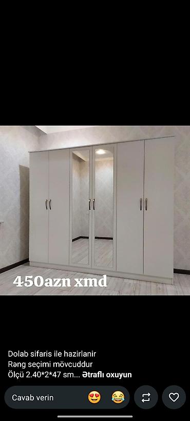 Düz dolab, Yataq otağı üçün, Paltar üçün, Açılan, Korpuslu, 5 qapı