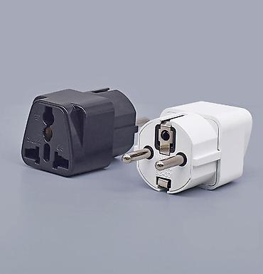 jack e4: Розетка - адаптер питания на евро вилку (250V/10A, Black, White) — 1