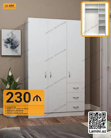 Ev və bağ: 3 qapılı paltar dolabı - Ölçülər: dərinlik 47 sm x hündürlük 200 sm x — 1