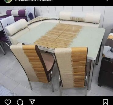 Divan və masa dəstləri: 🇹🇷Türk istehsalı Möhtəşəm ✨✨ Kuxna üçün stol stul dəsti 2 stul 1 — 6