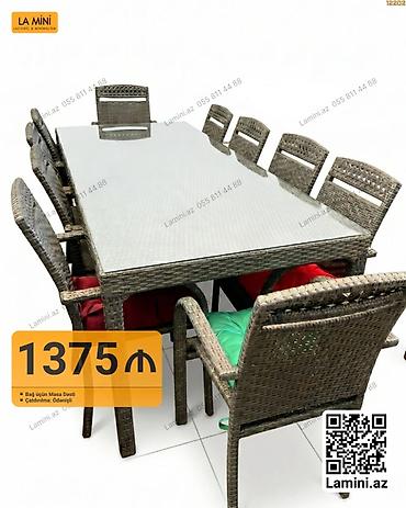 Мебель: Bağ üçün masa dəsti – 8 nəfərlik - Dəst tərkibi: 1 böyük düzbucaqlı — 1
