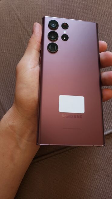 самый мощный телефон: Samsung Galaxy S22 Ultra, Колдонулган, 256 ГБ, түсү - Күрөң, 1 SIM