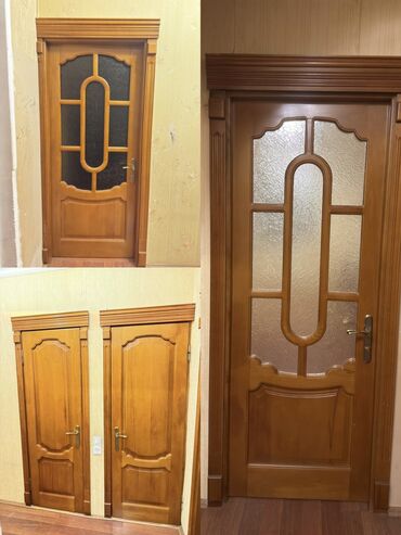 işlənmiş ev qapları: Otaq qapisi 7 eded var olcu 2.10 x 0.90 cercivesi zamoku var 5 eded