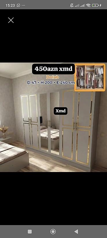 Dolablar: Dolab – zərif və müasir dizayna malik geniş geyim şkafı. Ölçüləri: - — 1