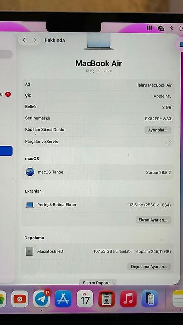 macbook pro 14: Satılır: Apple MacBook Air M3 13” (8 GB RAM / 256 GB SSD) 2024 Təcili — 4