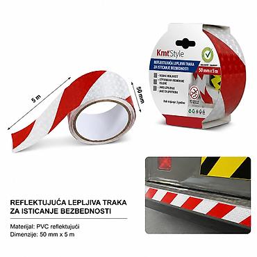 KMT Reflektujuća traka upozorenja od kepera crveno-bela 2708528