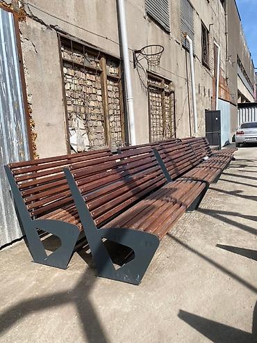 Скамейки: Скамейка Металл, Со спинкой — 3