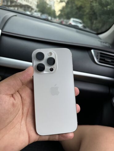 бу телефоны каракол: IPhone 15 Pro, Б/у, 128 ГБ, White Titanium, 87 %