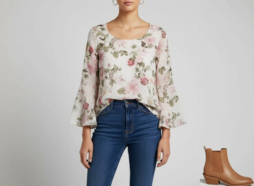elegancka bluzka damska plus size: Жіноча блуза, розмір L