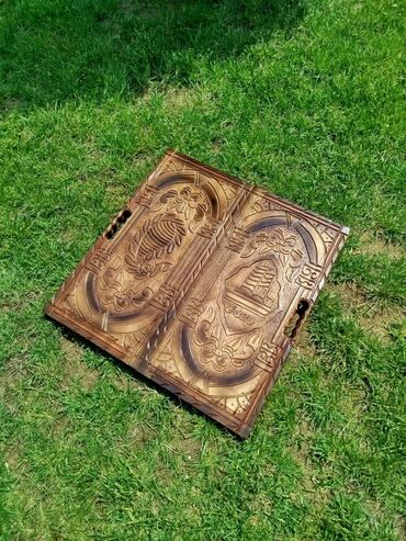Nərdlər: Ağac oyma nərd-taxta dəsti - Material: tam ağac (əl işçiliyi oyma — 4